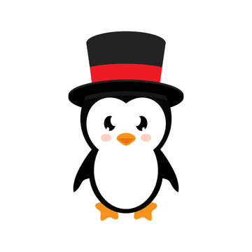 cartoon penguin with hat