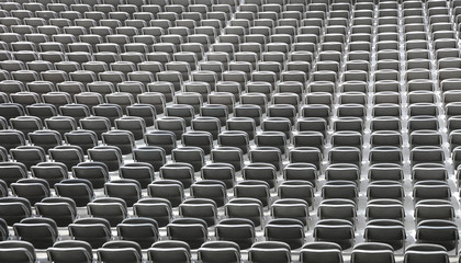seats in stadium without people before the sporting event