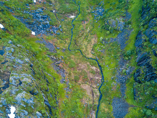 Aerial view of mountains near Troll fjord