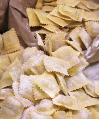 raw ravioli made with fresh eggs and flour for sale in the groce