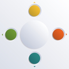 Color circles infographic four positions