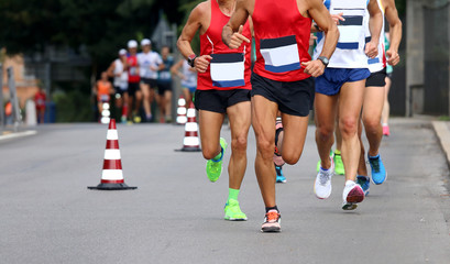 runners with sportswear  during the marathon