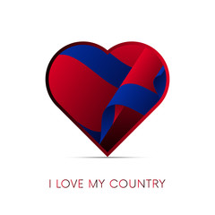 Cambodia flag in heart. I love my country. sign. Vector illustration.