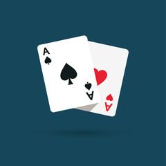 Two aces. Winning poker hand