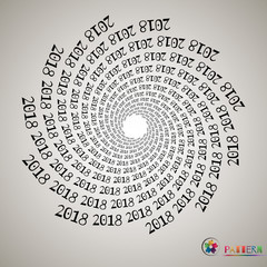 Background. Figures in the spiral 2018, new year, holiday, beginning of the year, isolated, object