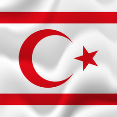 Northern Cyprus waving flag. Vector illustration.