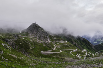 gotthard pass - tremola - on the swiss alps