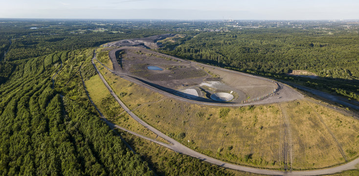 Aerial view of Halde Haniel - former largest mine dump in the Ruhr area