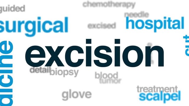 Excision animated word cloud, text design animation.