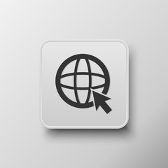 Fototapeta premium icon web button, white button