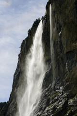 swiss waterfall in lauterbrunnen