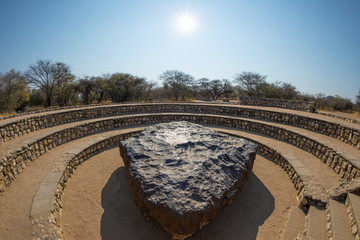 Hoba meteorite view point, Namibia, Africa. The meteorite is composed by high density heavy metals, mostly iron and nickel with traces of cobalt. © fabio lamanna