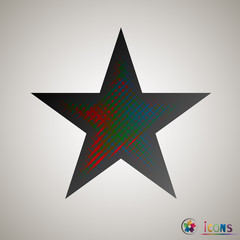 Clasic star Icon Vector. Isolated, object on white background, multicolor, halftone