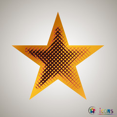 Clasic star Icon Vector. Isolated, object on white background, Yellow, lilac