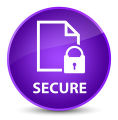 Secure (document page padlock icon) elegant purple round button