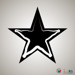 Clasic star Icon Vector. Isolated, object on white background