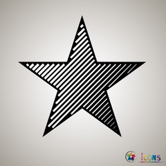 Clasic star Icon Vector. Isolated, object on white background