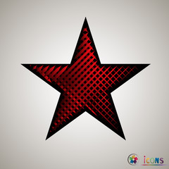 Clasic star Icon Vector. Isolated, object on white background, red