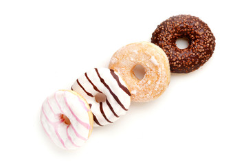 donuts on white background
