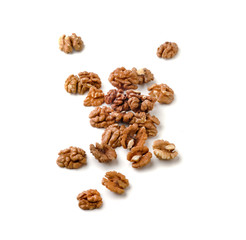 walnut on white background