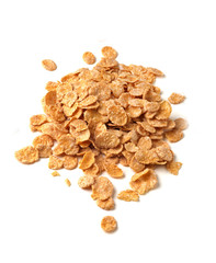 corn flakes on a white background
