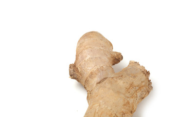 ginger root on white background