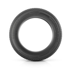 Car tire isolated on white background.