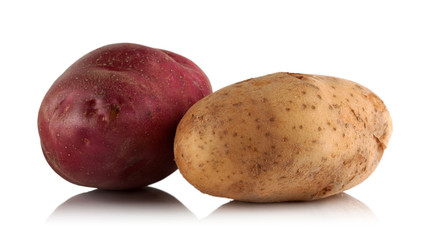 two potatoes of different varieties