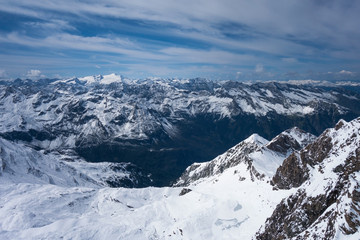 Fototapeta na wymiar View from Kitzsteinhorn glacier Austria 