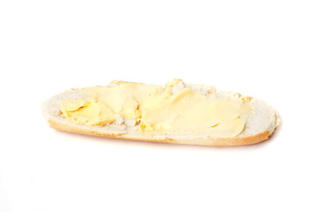 bread and butter on a white background