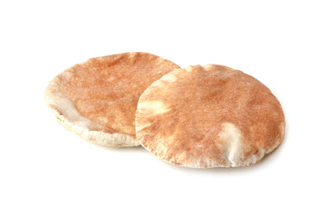 bread flat cake on white background