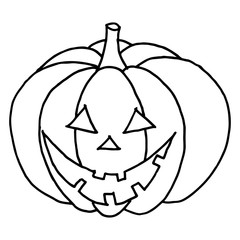 Hand Drawn Halloween Set. Pumpkins in doodle style.