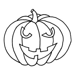 Hand Drawn Halloween Set. Pumpkins in doodle style.