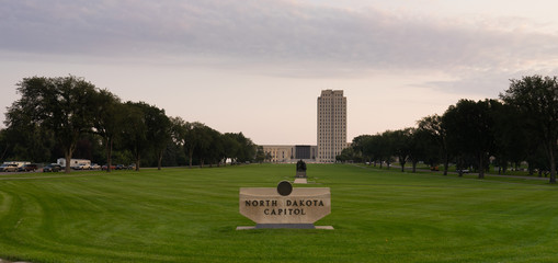 Wide Panoramic North Dakota Capital Building Bismarck