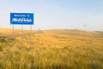 Welcome to Legendary North Dakota Road Entry Sign