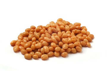 beans on white background
