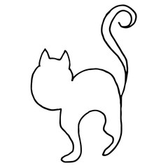 Obraz premium Hand Drawn Halloween Set. Cat.