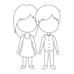 cute couple in love vector illustration design