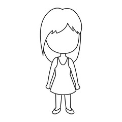 cute and little girl character vector illustration design