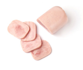 ham on a white background