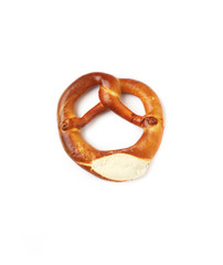 German pretzel on white background