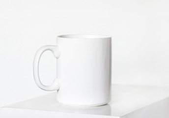 Big white mug, clean tea cup mock up