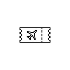 plane ticket icon on white background