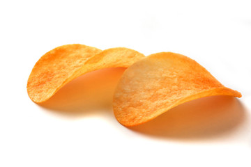 chips with pepper on a white background