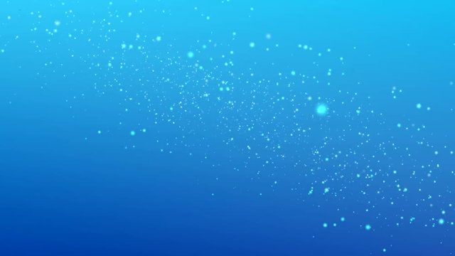 Partikel auf blauem Hintergrund - Glitzernde Partikel mit dynamischer bewegung auf blauem Verlaufs Hintergrund