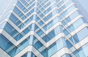 skyscraper with blue windows