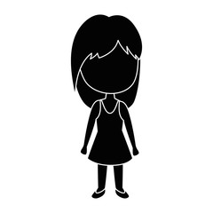 cute and little girl character vector illustration design