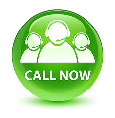 Call now (customer care team icon) glassy green round button