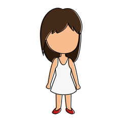 cute wife avatar character vector illustration design