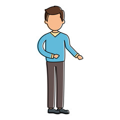 young man avatar character vector illustration design